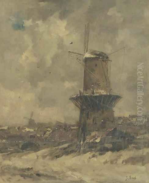 A windmill in the snow 2 - view 1