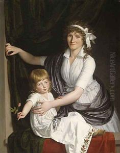 Portrait of a Woman and Child by Jean-Laurent Mosnier