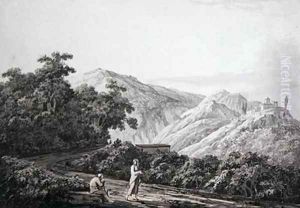 View near the Mill looking toward Licenza Horaces Villa on the left 1783