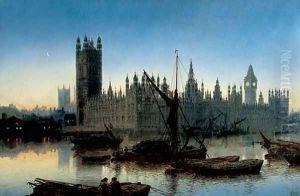 Houses of Parliament, Westminster, 1877 by Claude T. Stanfield Moore