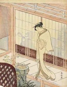 Courtesan Taking A Break From A Party by Suzuki Harunobu