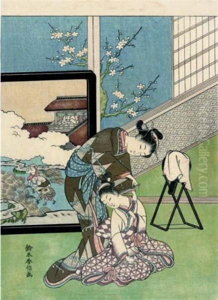A Design Of Two Ladies Indoors In Springtime - view 1