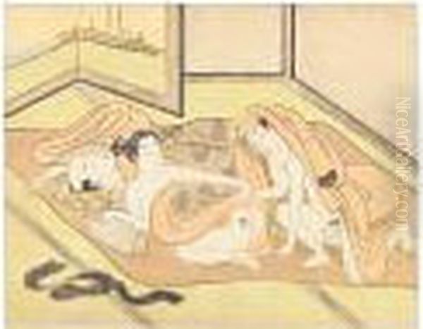 A Couple Making Love
Beneath The Bedclothes Whilst The Woman's Husband Sleeps - view 1