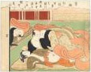 Two Samurai Retainers Sneaking Into A Young Woman's Futon Two Samurai Retainers Sneaking Into A Young Woman's Futon