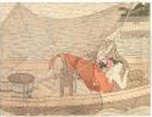 A Fisherman Making Love
To A Young Girl Beneath A Fishing Net by Suzuki Harunobu