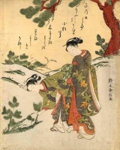 La Cueillette Des Branches De Pin
Pour La Ceremonie Du Nouvel An. by Suzuki Harunobu