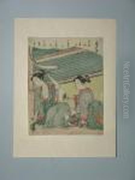 Deux Jeunes Femmes Sur Une Engawa. - view 1