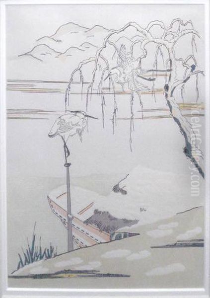 White Herons In Snow - view 1