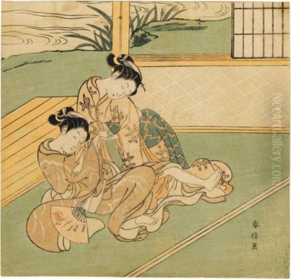 Deux Jeunnes Femmes Assises Sur Un Tatami - view 1