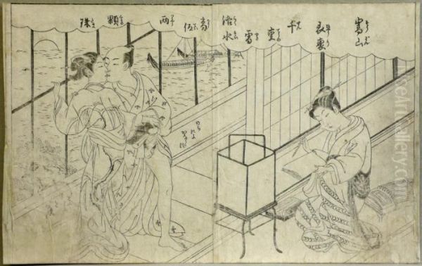 Shunga-doppelblatt. Spiegel Moderner Ehefrauen. Japan, 1764/71 - view 1