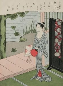 Girl By Veranda by Suzuki Harunobu