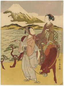A Parody Of Ariwara No Narihira, 'the Eastern Journey' From Isemonogatari by Suzuki Harunobu