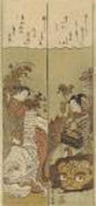 A Parody Of Monju Bosatsu And Fugen Bosatsu