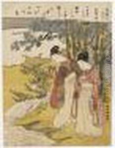 Koya No Tamagawa. Deux Chigo by Suzuki Harunobu