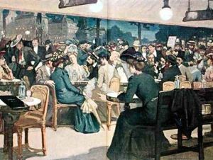 Terrace of Cafe Wepler Place Clichy Paris by Francois Henri Morisset