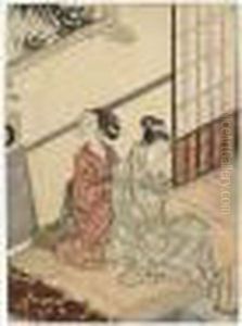 Tokei No Bansho. Le Carillon De La Cloche, Le Soir by Suzuki Harunobu