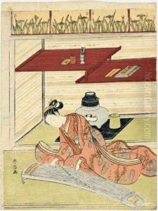 La Joueuse De Koto by Suzuki Harunobu
