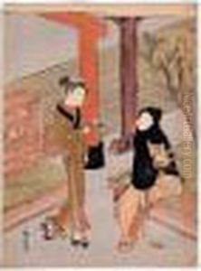 Osen Offrant Du The by Suzuki Harunobu