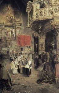 Procession at the End of Mass by Arcadio Mas Y Fondevila