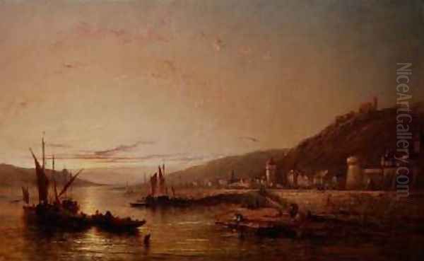 Fishing Boats at Sunset - view 1