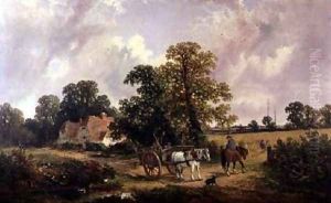 Essex landscape with Horse and Cart by James Edwin Meadows