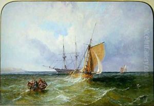 Shipping off the Coast 1871 by James Edwin Meadows