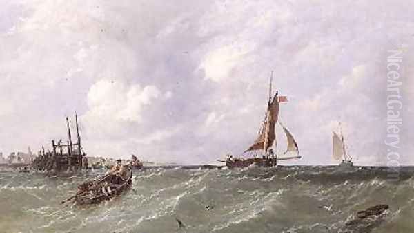 Fishermen laying Lobster Pots 1856 - view 1