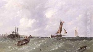 Fishermen laying Lobster Pots 1856 by James Edwin Meadows