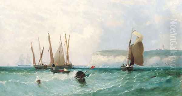 Herring Boats off Flamborough Head - view 1