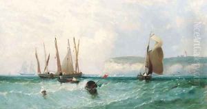 Herring Boats off Flamborough Head by James Edwin Meadows
