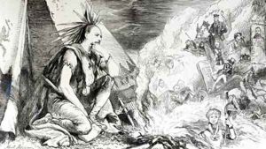 Pictures in the Fire cartoon from Tomahawk magazine August 24th 1867 by Matthew "Matt" Somerville Morgan