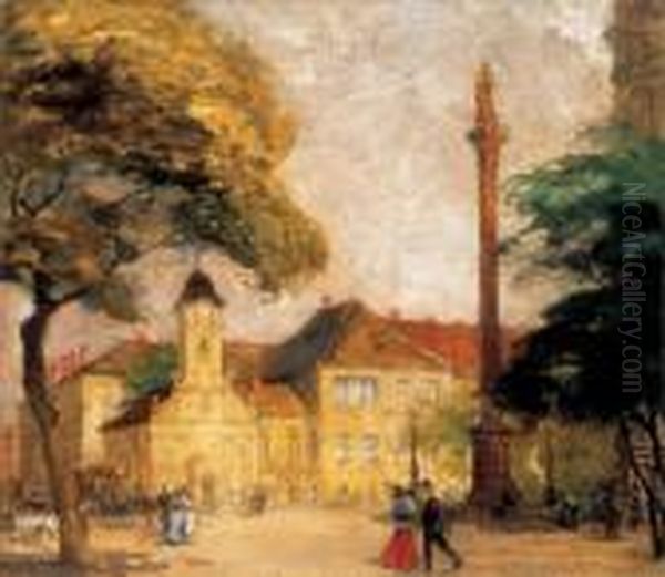 The Rokus Chapel In The Rakocsi
Street With Mary Statue In The Turn In The Early 20th Century - view 1