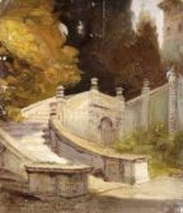 A Villa D'este Kertje Tivoliban by Gyula Hary