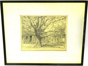 Oak And Old House In Spring by Childe Hassam