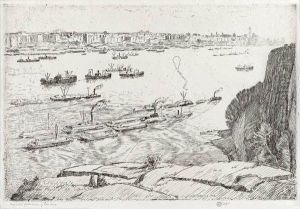 New York And The Hudson by Childe Hassam