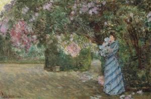 Mrs. Hassam At Villiers-le-bel by Childe Hassam