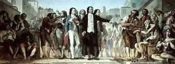 Philippe Pinel 1745-1826 releasing lunatics from their chains at the Bicetre asylum in Paris in 1793 2 - view 1