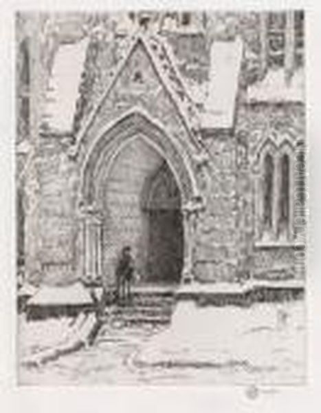 Church Doorway,
Snow - view 1