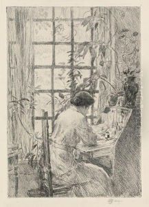 The Writing Desk by Childe Hassam