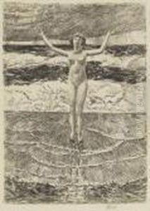 Rain Drops And Surf by Childe Hassam
