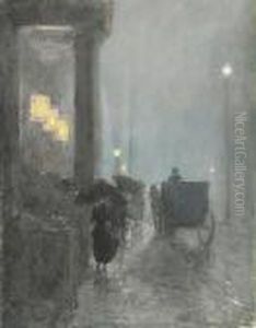 Fifth Avenue, Evening by Childe Hassam