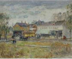 End Of The Trolley Line, Oak Park, Illinois by Childe Hassam