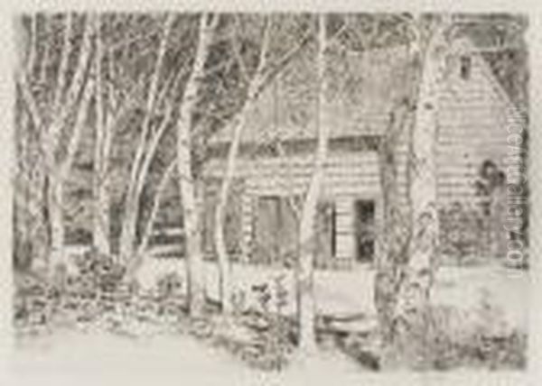 The Old Barn And Birches - view 1