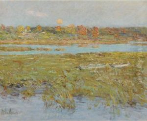 Harvest Moon (marsh And Meadow) by Childe Hassam