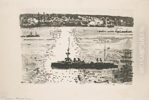 The French Cruiser (g. 13), 1918 by Childe Hassam