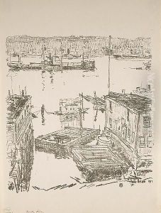 North River (g. 1), 1917 by Childe Hassam