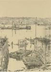 North River by Childe Hassam