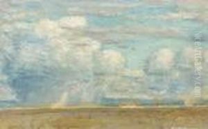 Clouds (rain Clouds Over Oregon Desert) by Childe Hassam