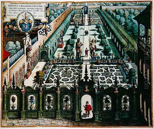 The Garden of Burgermeister Schwind from Florilegium Renovatum by Theodore de Bry 1528-98 - view 1