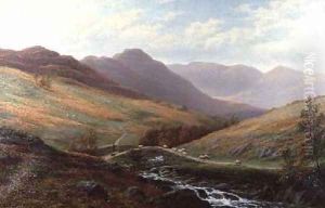 Elter Water and Langdale Pikes Westmorland by William Mellor